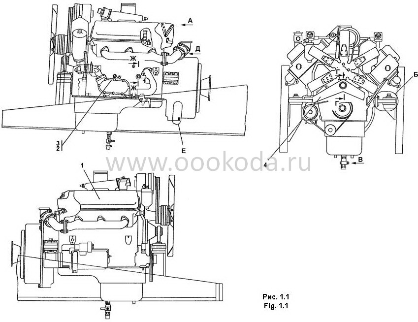 1102-01-1-01СП Установка двигателя ЯМЗ-236ДК-7