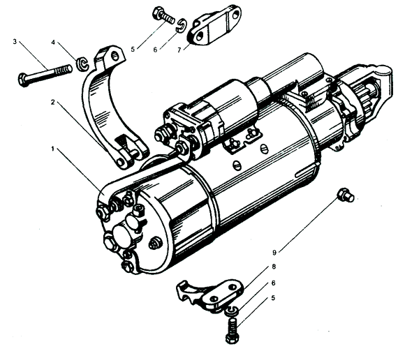 Стартер в сб. и его крепление двигателя ЯМЗ 238НД4